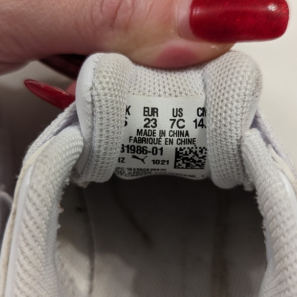 Puma baby white lace up shoes size 7 size 23 - Picture 4 of 12